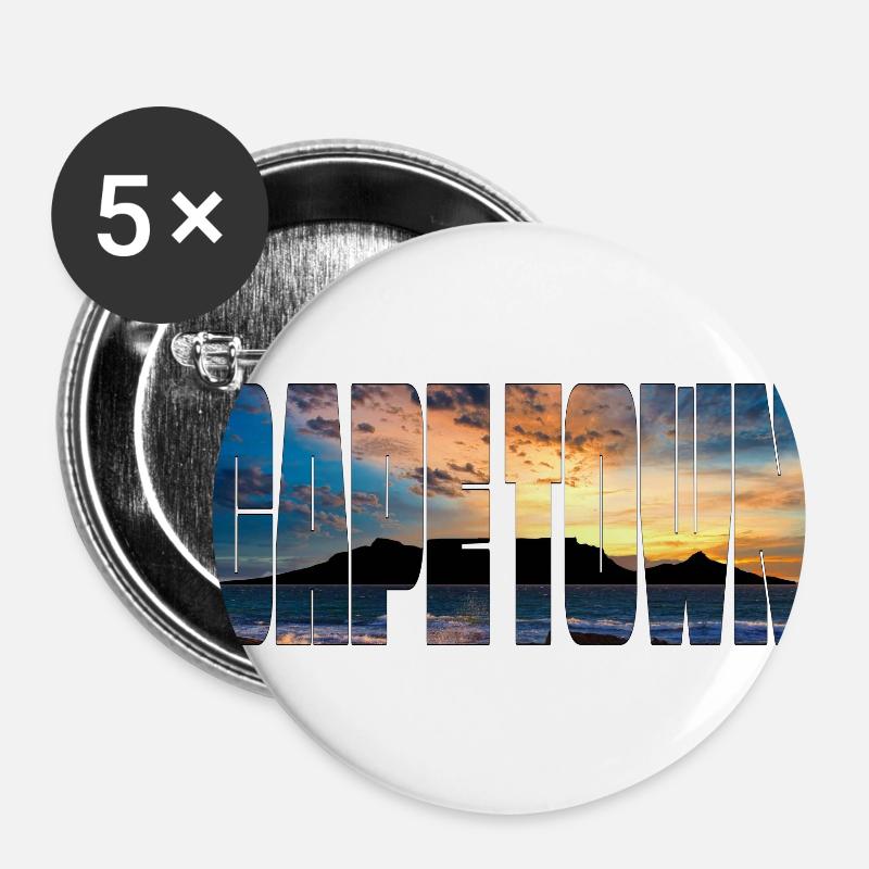 Cape Town Table Mountain - Buttons large 2.2''/56 mm (5-pack) - white