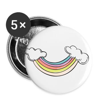 Rainbow mile with clouds - Buttons large 2.2''/56 mm (5-pack) - white - Front