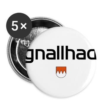 gnallhad - Buttons groß 56 mm (5er Pack) - Weiß - Vorne