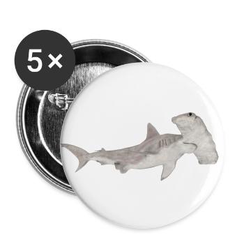 Great hammerhead, shark, shark - Buttons large 2.2''/56 mm (5-pack) - white - Front