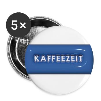 Kaffeezeit 1 - Buttons groß 56 mm (5er Pack) - Weiß - Vorne