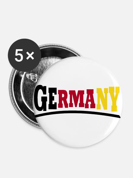 Germany - Buttons groß 56 mm (5er Pack) - Weiß