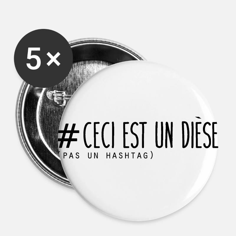 ceciestundiese - Buttons groß 56 mm (5er Pack) - Weiß