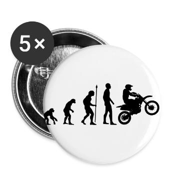 Motorrad Evolution - Buttons groß 56 mm (5er Pack) - Weiß - Vorne
