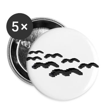 Birds - Buttons large 2.2''/56 mm (5-pack) - white - Front