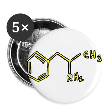 Amphetamin Strukturformel Chemie - Buttons groß 56 mm (5er Pack) - Weiß - Vorne