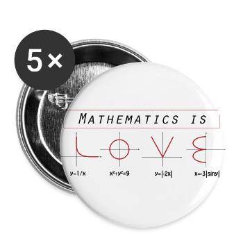 Mathematics Mathematics Love Algebra Geometry - Buttons large 2.2''/56 mm (5-pack) - white - Front