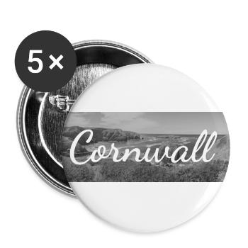 Retro Lettering at a Cornwall Beach England - Buttons groß 56 mm (5er Pack) - Weiß - Vorne
