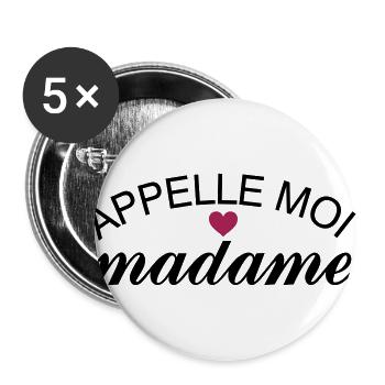 Appelle Moi Madame - Lot de 5 grands badges (56 mm) - blanc - Devant
