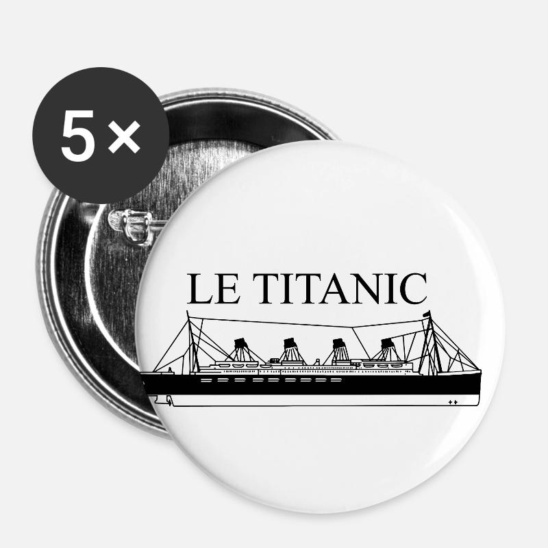 ship titanic - Buttons large 2.2''/56 mm (5-pack) - white