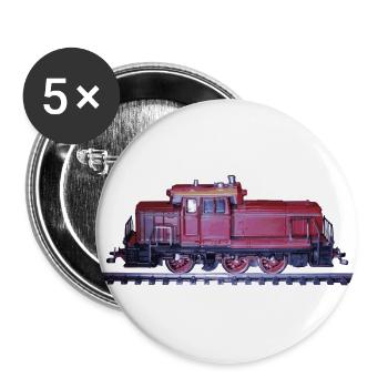 Locomotive de manœuvre diesel - Lot de 5 grands badges (56 mm) - blanc - Devant