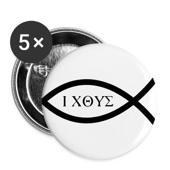 ichthyschristian_symbol - Lot de 5 grands badges (56 mm) - blanc - Devant