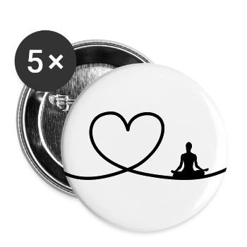I love Yoga - Buttons large 2.2''/56 mm (5-pack) - white - Front