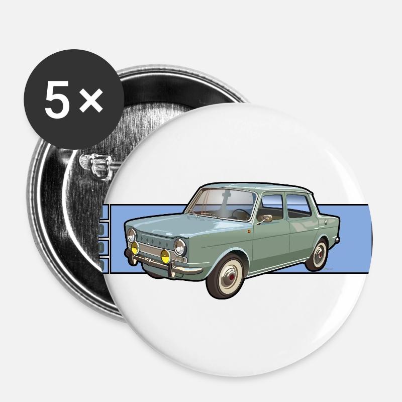 Classic car - Buttons large 2.2''/56 mm (5-pack) - white