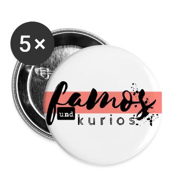Logo famos et étrange rose - Lot de 5 grands badges (56 mm) - blanc - Devant
