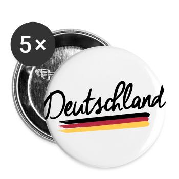 Deutschland - Germany - Bundesrepublik -Flagge BRD - Buttons groß 56 mm (5er Pack) - Weiß - Vorne