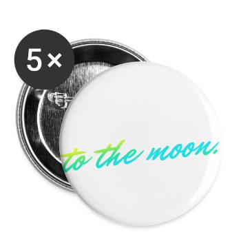 bitcoin to the moon - Buttons large 2.2''/56 mm (5-pack) - white - Front