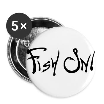 fish on - Buttons large 2.2''/56 mm (5-pack) - white - Front
