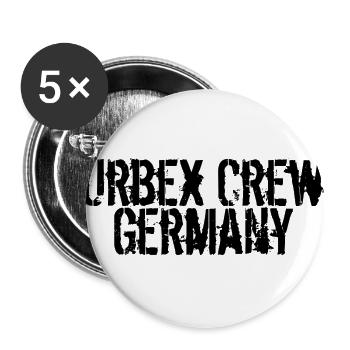 Urbex Crew Germany - Lot de 5 grands badges (56 mm) - blanc - Devant