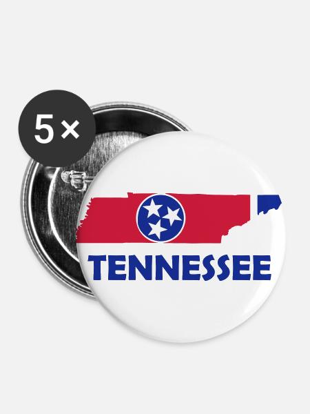 Tennessee - Buttons groß 56 mm (5er Pack) - Weiß