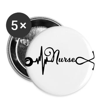 Nurse Doctor Hospital nurse - Buttons large 2.2''/56 mm (5-pack) - white - Front