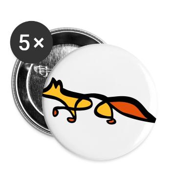 Fox - Line Art - Choose your colour - Buttons groß 56 mm (5er Pack) - Weiß - Vorne
