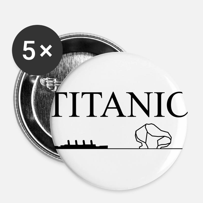 titanic - Buttons large 2.2''/56 mm (5-pack) - white
