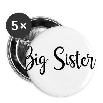 big Sister - Buttons groß 56 mm (5er Pack) - Weiß - Vorne