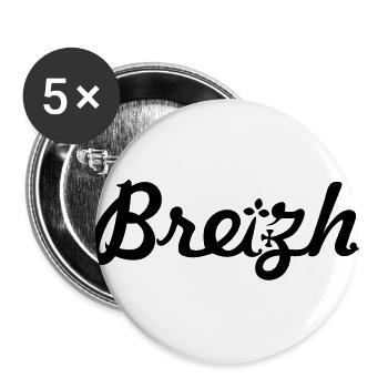 Breizh (1 couleur) - Lot de 5 grands badges (56 mm) - blanc - Devant