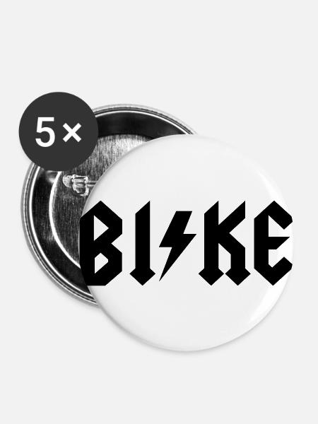 Biker - Buttons groß 56 mm (5er Pack) - Weiß
