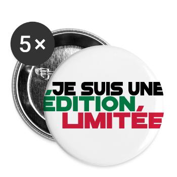 je suis une édition limitée,message,drôle - Lot de 5 grands badges (56 mm) - blanc - Devant