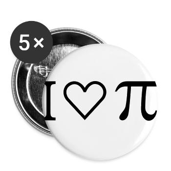 I heart PI (1c) - Buttons large 2.2''/56 mm (5-pack) - white - Front