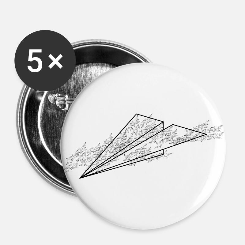 Cloud-Flug - Buttons groß 56 mm (5er Pack) - Weiß