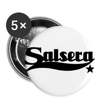 Salsera Star - Salsa Dance Shirt - Lot de 5 grands badges (56 mm) - blanc - Devant
