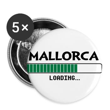 Majorque bar chargement de chargement - Lot de 5 grands badges (56 mm) - blanc - Devant