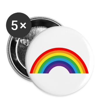 arc en ciel - Lot de 5 grands badges (56 mm) - blanc - Devant