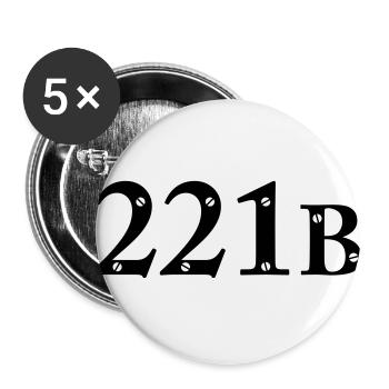 Sherlock Holmes - 221B - Buttons groß 56 mm (5er Pack) - Weiß - Vorne