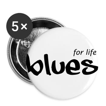 BLUES for life - Buttons groß 56 mm (5er Pack) - Weiß - Vorne