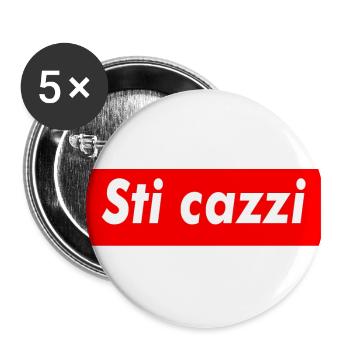 sti cazzi - Buttons groß 56 mm (5er Pack) - Weiß - Vorne
