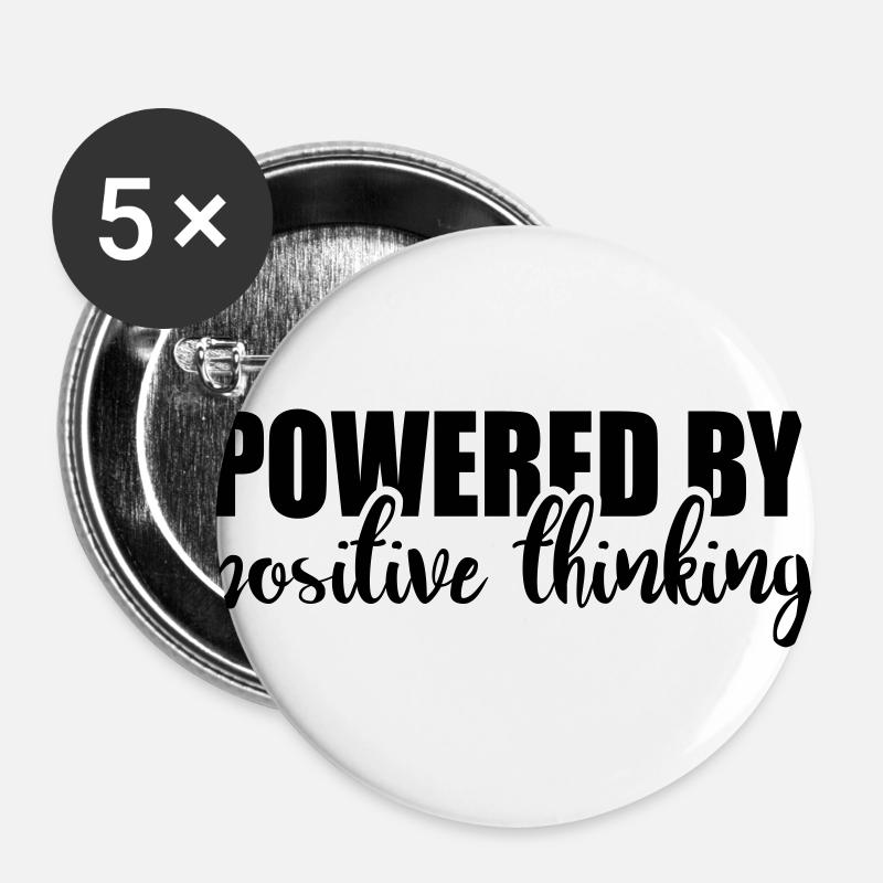 Powered by positive thinking - Buttons large 2.2''/56 mm (5-pack) - white