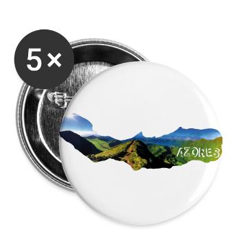 Azores Boca do Inferno Azoren Portugal Aussicht - Buttons groß 56 mm (5er Pack) - Weiß - Vorne