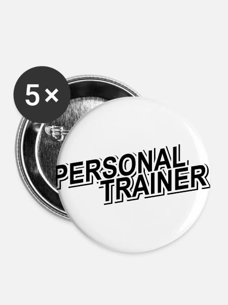 personal trainer - Buttons groß 56 mm (5er Pack) - Weiß
