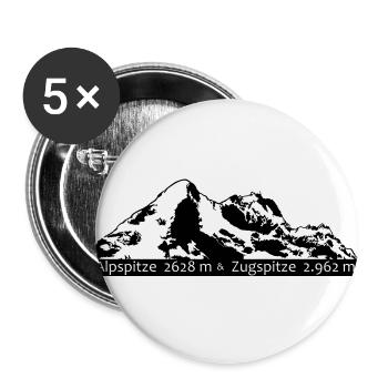 Alpspitze Zugspitze - Buttons groß 56 mm (5er Pack) - Weiß - Vorne