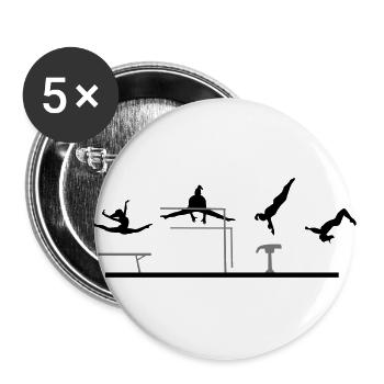 Gymnastics, Gymnast - Buttons large 2.2''/56 mm (5-pack) - white - Front
