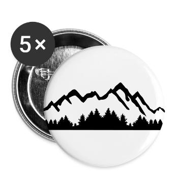Mountains and Forest - Buttons large 2.2''/56 mm (5-pack) - white - Front