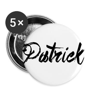 Patrick - Lot de 5 grands badges (56 mm) - blanc - Devant