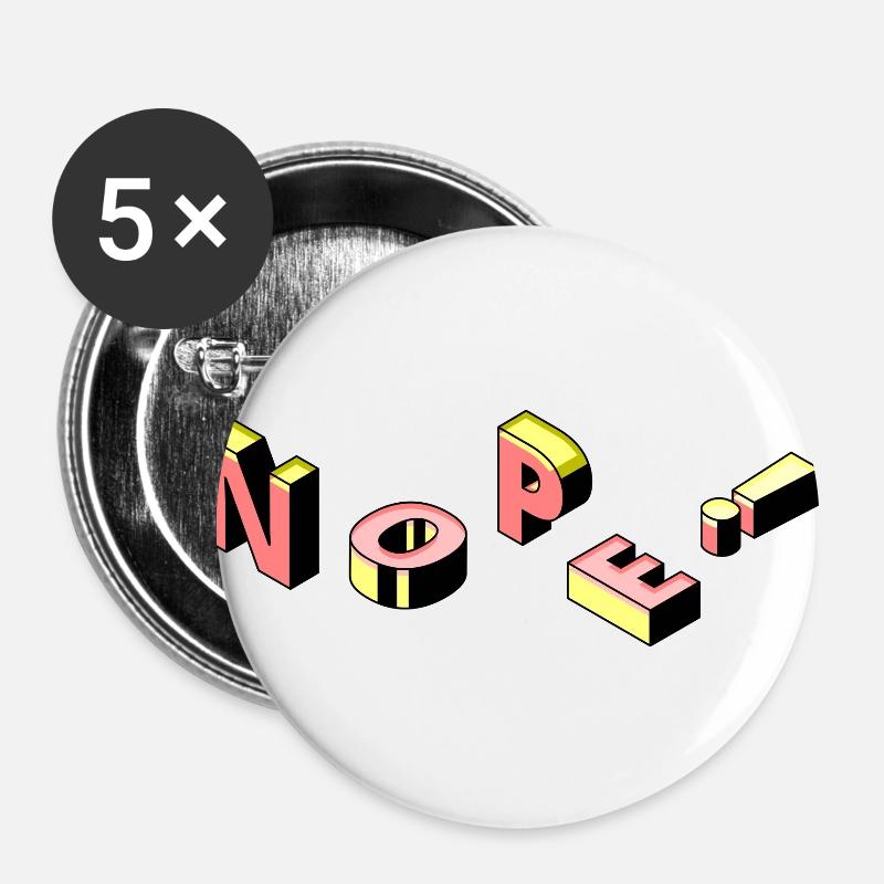 Nope - Buttons large 2.2''/56 mm (5-pack) - white
