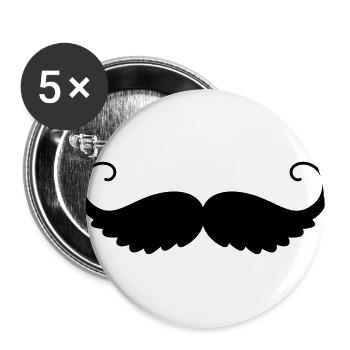 Douce moustache personnalisable - Lot de 5 grands badges (56 mm) - blanc - Devant