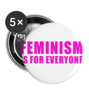 FEMINISM IS FOR EVERYONE GESCHENK FEMINIST GENDER - Buttons groß 56 mm (5er Pack) - Weiß - Vorne