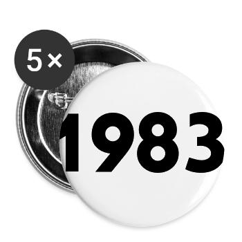 1983 - Buttons groß 56 mm (5er Pack) - Weiß - Vorne